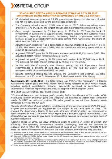 Thumbnail X5 Retail Group Financial Statement 2017