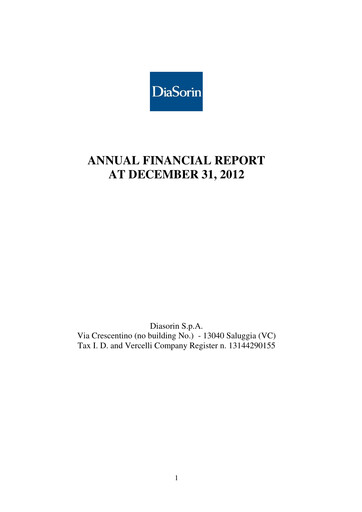 Thumbnail DiaSorin Annual Report 2012