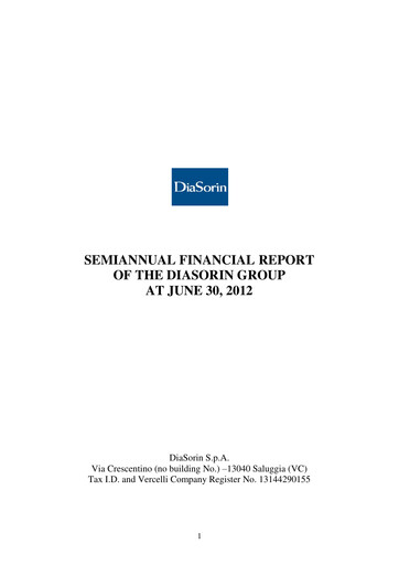 Thumbnail DiaSorin Half-year Report 2012-h1