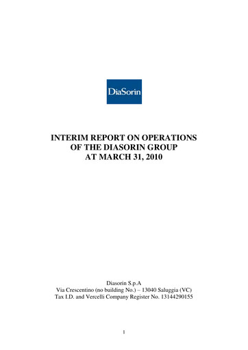 Thumbnail DiaSorin Quarterly Report 2010-q1