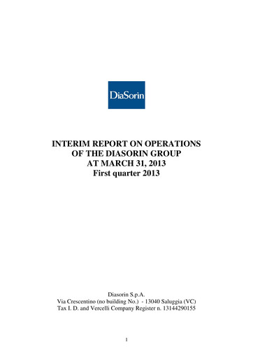 Thumbnail DiaSorin Quarterly Report 2013-q1