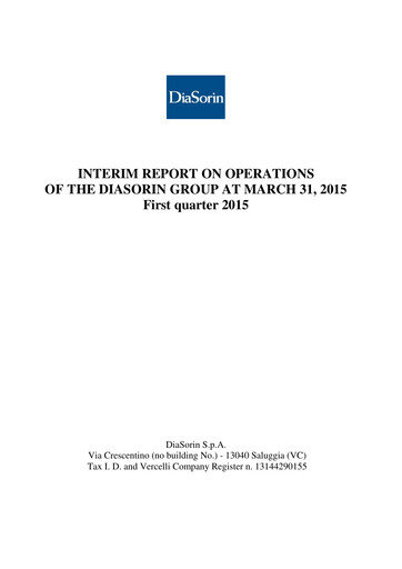 Thumbnail DiaSorin Quarterly Report 2015-q1