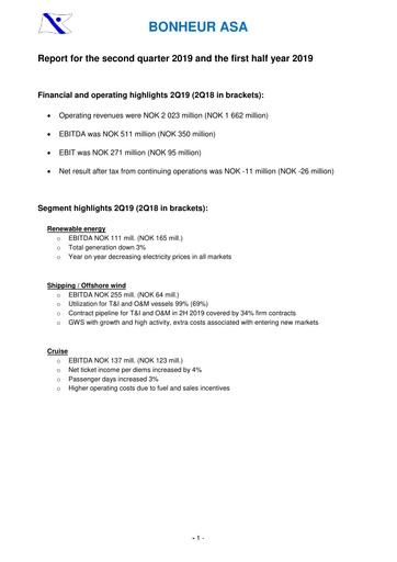 Thumbnail Bonheur ASA Quarterly Report 2019-q2