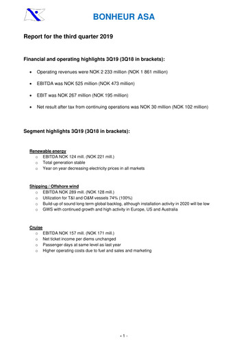Thumbnail Bonheur ASA Quarterly Report 2019-q3