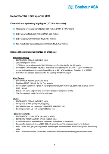 Thumbnail Bonheur ASA Quarterly Report 2024-q3
