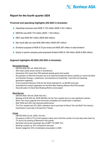 Thumbnail Bonheur ASA Quarterly Report 2024-q4