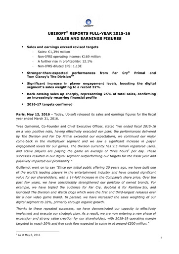 Vorschaubild Ubisoft Finanzbericht 2015-2016