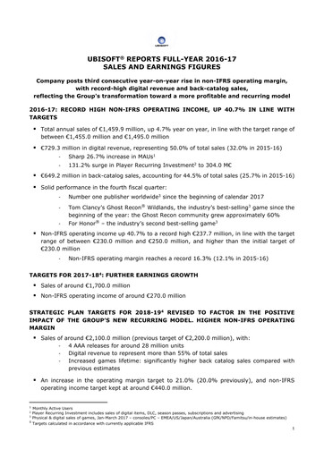 Vorschaubild Ubisoft Finanzbericht 2016-2017