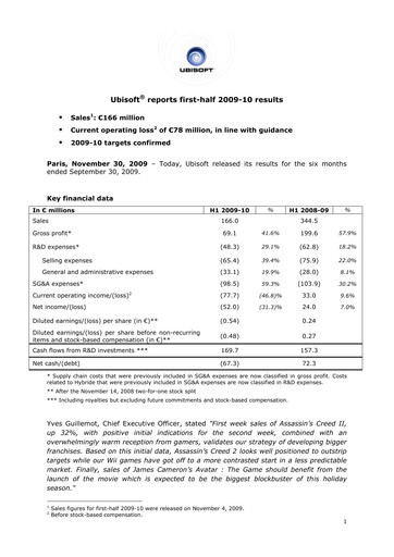Vorschaubild Ubisoft Halbjahresbericht 2009-h1