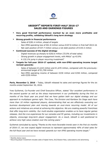 Vorschaubild Ubisoft Halbjahresbericht 2016-h1