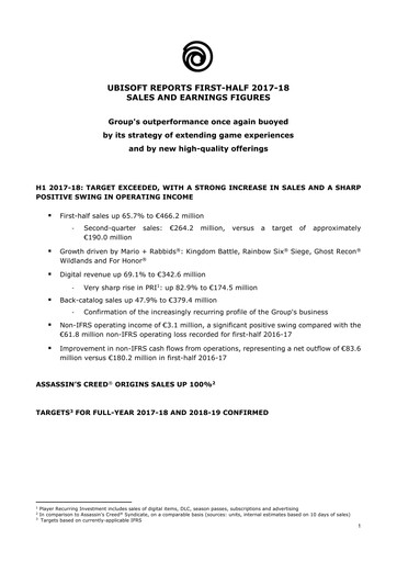 Vorschaubild Ubisoft Halbjahresbericht 2017-h1