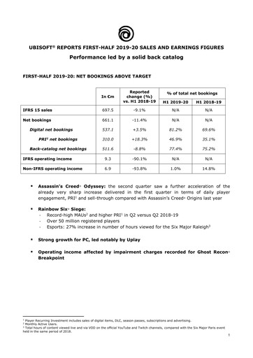 Vorschaubild Ubisoft Halbjahresbericht 2019-h1