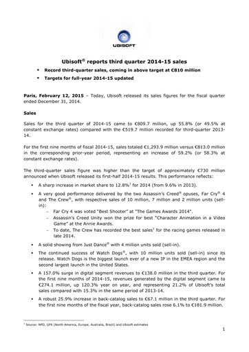 Vorschaubild Ubisoft Quartalsbericht 2014-q3