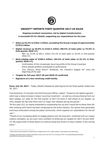 Vorschaubild Ubisoft Quartalsbericht 2017-q1