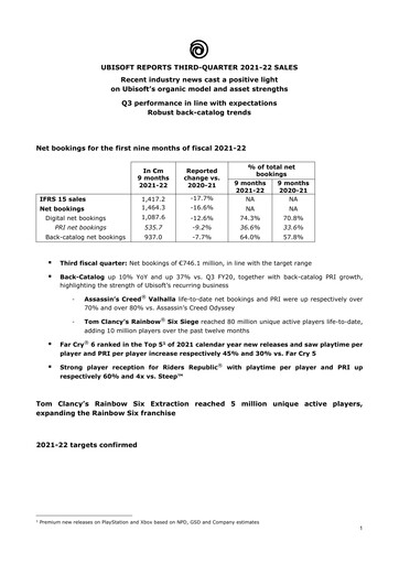 Vorschaubild Ubisoft Quartalsbericht 2021-q3
