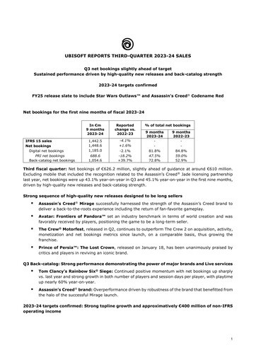 Vorschaubild Ubisoft Quartalsbericht 2023-q3