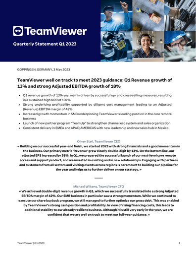 Miniature TeamViewer Rapport trimestriel 2023-q1