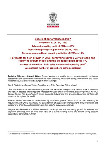 Thumbnail Bureau Veritas Financial Report 2007