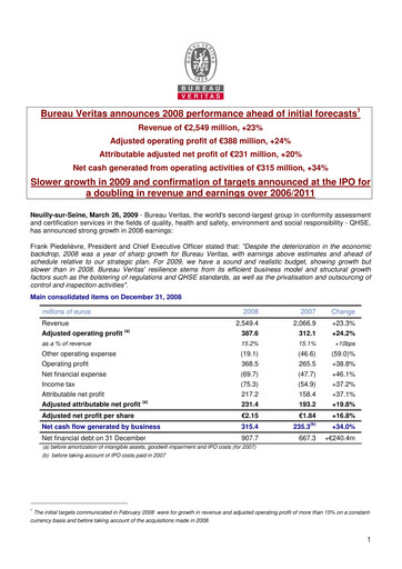 Thumbnail Bureau Veritas Financial Report 2008