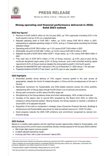 Thumbnail Bureau Veritas Financial Report 2022
