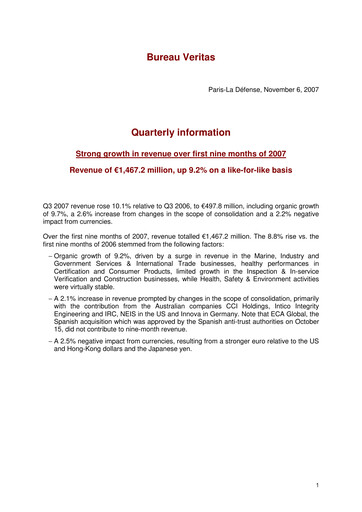 Thumbnail Bureau Veritas Quarterly Report 2007-q3