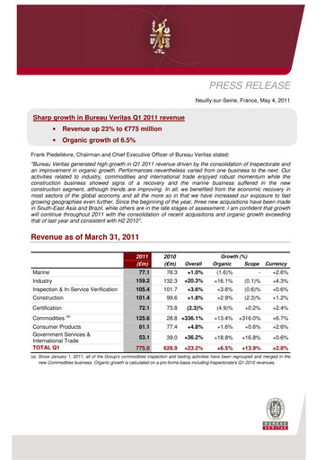 Thumbnail Bureau Veritas Quarterly Report 2011-q1
