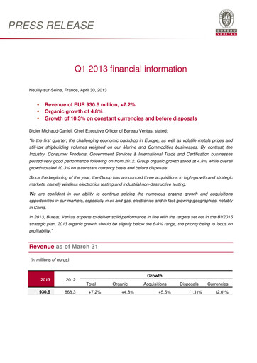 Thumbnail Bureau Veritas Quarterly Report 2013-q1