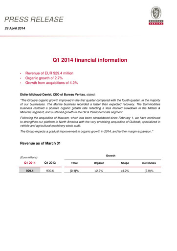 Thumbnail Bureau Veritas Quarterly Report 2014-q1