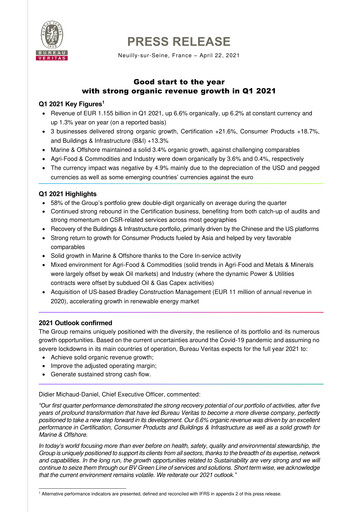 Thumbnail Bureau Veritas Quarterly Report 2021-q1