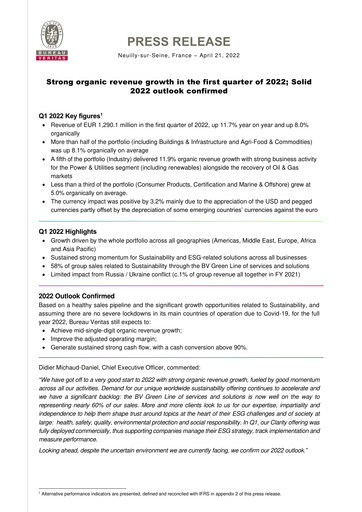 Thumbnail Bureau Veritas Quarterly Report 2022-q1