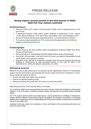 Thumbnail Bureau Veritas Quarterly Report 2022-q3