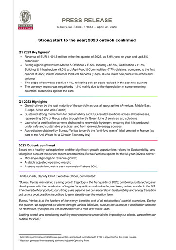 Thumbnail Bureau Veritas Quarterly Report 2023-q1