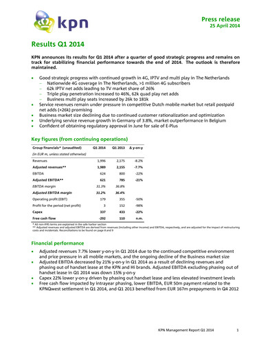 Thumbnail KPN Quarterly Report 2014-q1