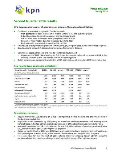 Thumbnail KPN Quarterly Report 2014-q2