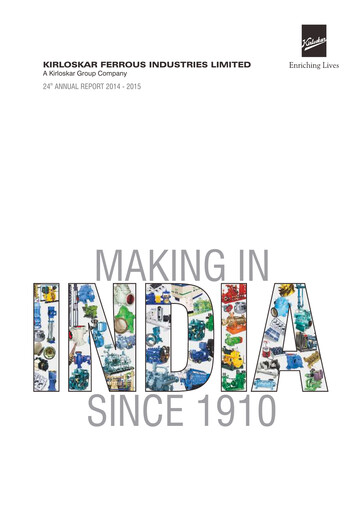 Thumbnail Kirloskar Ferrous Industries Annual Report 2015