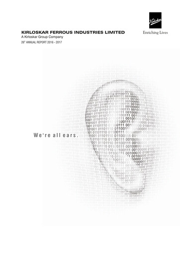 Thumbnail Kirloskar Ferrous Industries Annual Report 2017