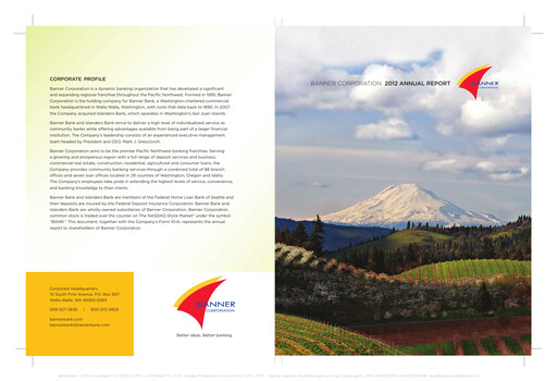 Thumbnail Banner Bank
 Annual Report 2012