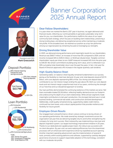 Thumbnail Banner Bank
 Annual Report 2025