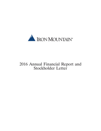 Thumbnail Iron Mountain Annual Report 2016