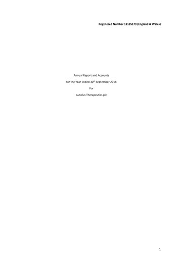 Thumbnail Autolus Therapeutics Annual Report 2018