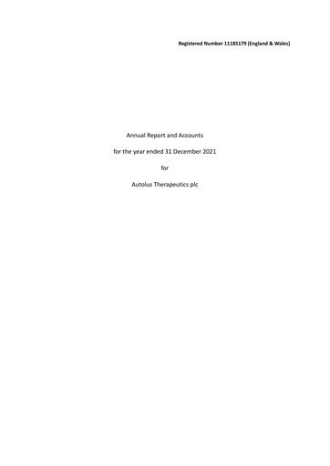 Thumbnail Autolus Therapeutics Annual Report 2021