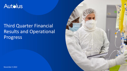 Thumbnail Autolus Therapeutics Quarterly Report 2022-q3