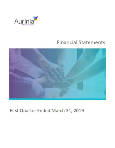 Thumbnail Aurinia Pharmaceuticals
 Quarterly Report 2019-q1