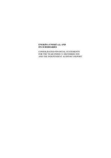Thumbnail Enerjisa Enerji
 Financial Statement 2020