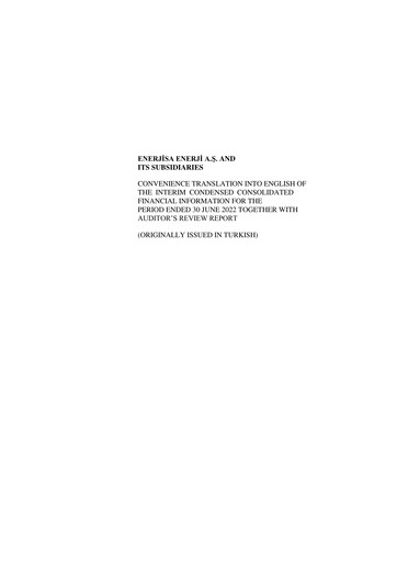 Thumbnail Enerjisa Enerji
 Financial Statement 2022-h1