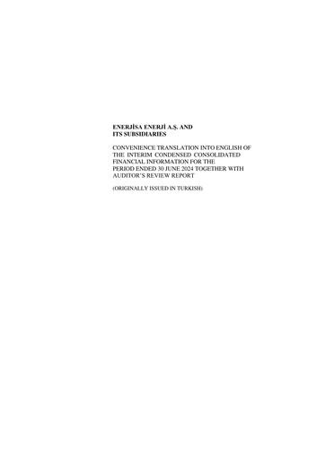 Thumbnail Enerjisa Enerji
 Financial Statement 2024-h1