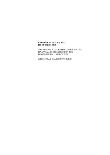 Thumbnail Enerjisa Enerji
 Financial Statement 2026-q1