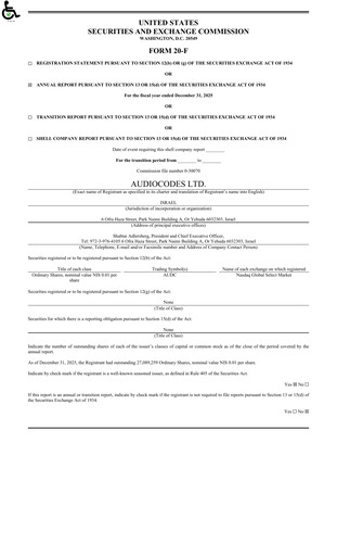 Thumbnail AudioCodes Annual Report 2025