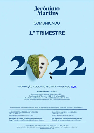 Miniature Jerónimo Martins
 Rapport trimestriel 2022-q1