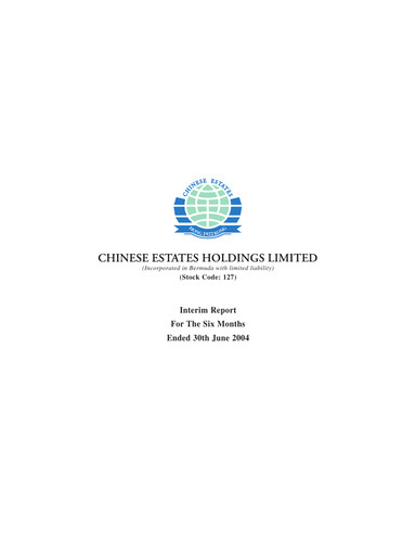 Thumbnail Chinese Estates Holdings Half-year Report 2004-h1